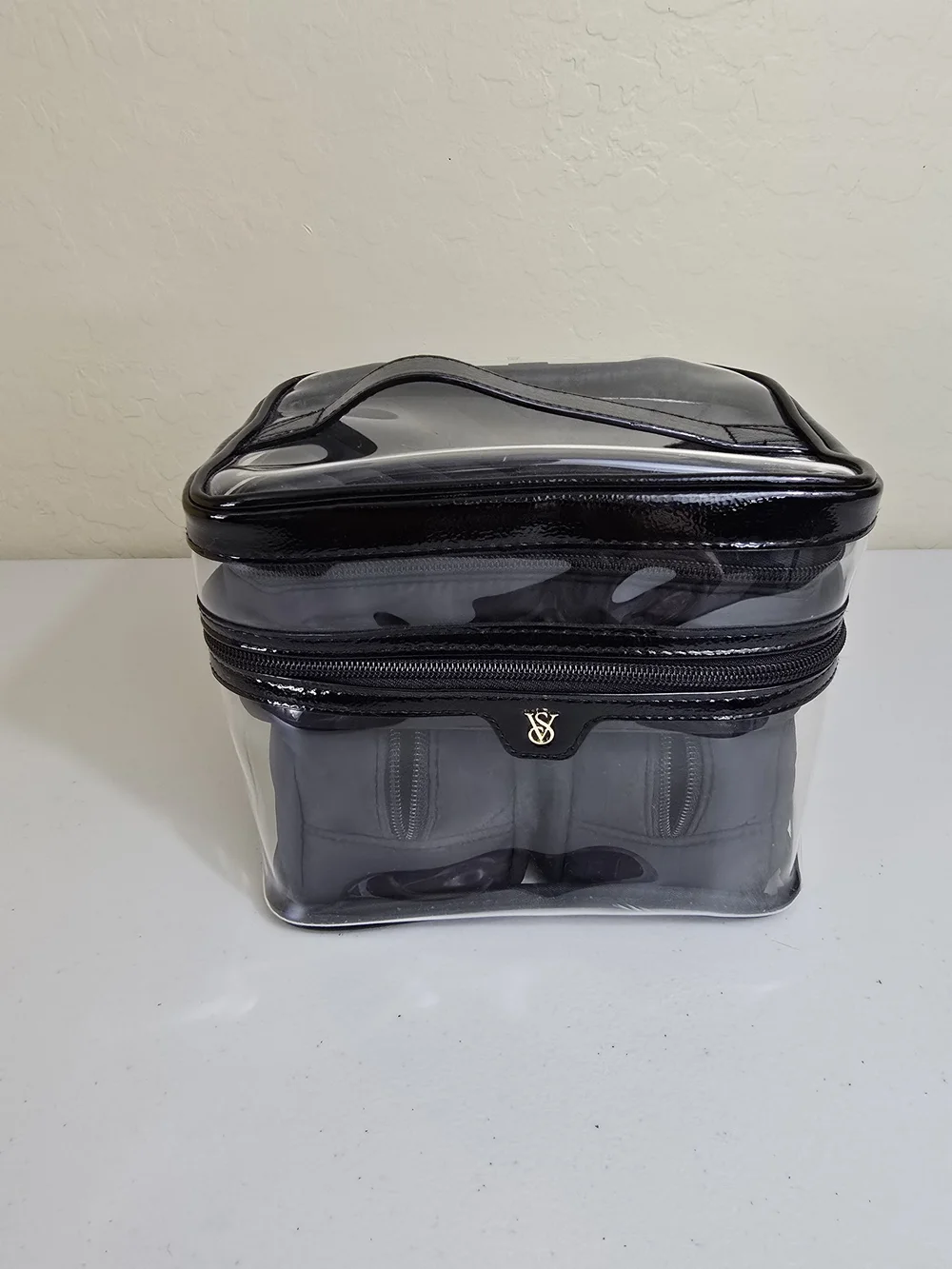 Victoria's Secret Black Clear Vinyl Toiletry Case